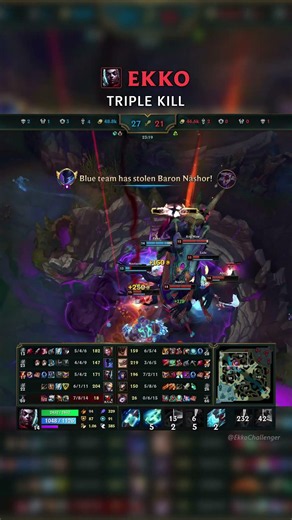 Ekko TRIPLE KILL | KR Master Patch 26.12 #shorts