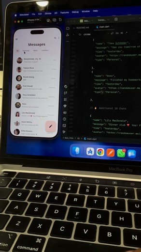 flutter dart code on Instagram: "🚀 Flutter Messages UI with Working Filters Built a clean Messages screen in Flutter 💙 • Custom tabs (All / Personal / Work / Updates) • State-based filtering (no hacks, no bugs) • Smooth & scalable UI • Production-ready logic This is how you actually implement filters in Flutter 👇 Not with getters. Not with tricks. But with proper state updates 🔥 💡 Save this post if you’re building chat or list-based UIs 👨‍💻 Follow for real Flutter tips (not copy-paste bug