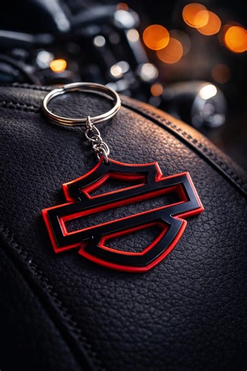 Harley Style Logo Keychain – STL   3MF File for 3D Printing | 3D Print Keychain | Two-color Design | Digital Download - Etsy
