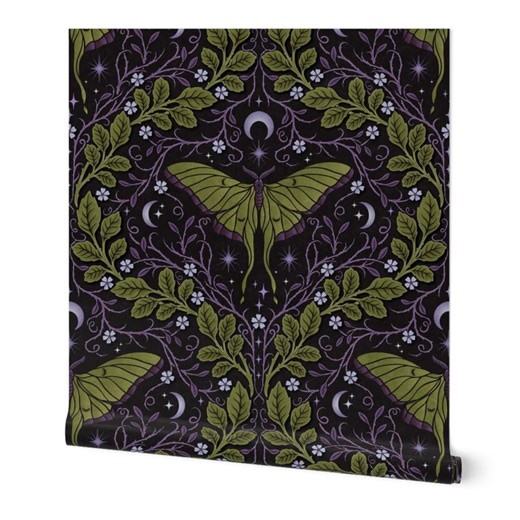 Dark Moth Celestial Wallpaper, Luna Moth Wall Decor, Peel & Stick (removable) - Etsy Australia