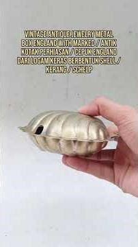 ANTIK KOTAK PERHIASAN / CEPUK ENGLAND DARI LOGAM KERAS BERBENTUK SHELL / KERANG / SCHELP