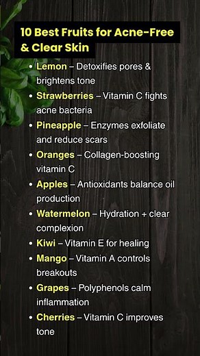 10 Best Fruits for Acne Free & Clear Skin