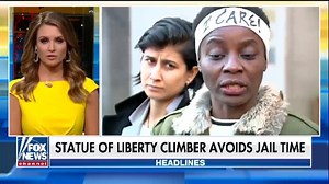 61K views · 1.8K reactions | Woman who climbed the Statue of Liberty to protest President Trump’s immigration policies avoids jail time | Fox & Friends | Facebook