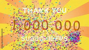celebration of 1000000 followers subscriber thank you congratulations animation celebration of 1000 followers 10000 100000 10m 1m