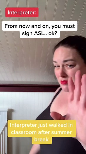 #asl #interpreter #deafstudent the beginning of my senior year.. interpreter was taking classes to become certified interpreter.