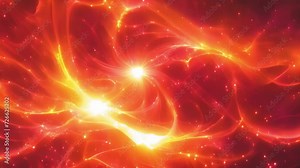 Energetic solar flares pulsing and swirling in a cosmic ballet. Abstract motion background