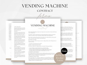 Vending Machine Contract, Vending Machine Services Agreement Template, Vending Rental Forms, Vending Machine Lease Management Template - Etsy