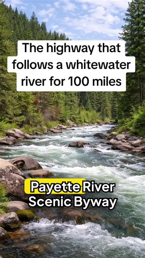 Payette River Scenic Byway follows whitewater rapids for 112 miles from Boise to McCall. #Idaho #PayetteRiver #McCall #RiverRiding #ScenicByways motorcycle, scenic, roadtrip, travel, openroad, Idaho, Payette River, McCall