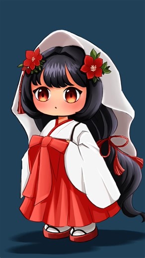 Day 48 | Kawaii Miko Anime Girl Drawing 🌸✨ | Chibi Traditional Japanese Anime🎀⛩️| 100 Days Challenge