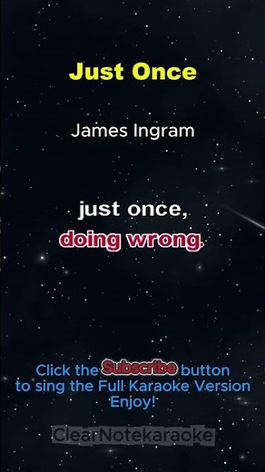 Just Once - James Ingram l Short Karaoke #karaoke #music #clearnotekaraoke