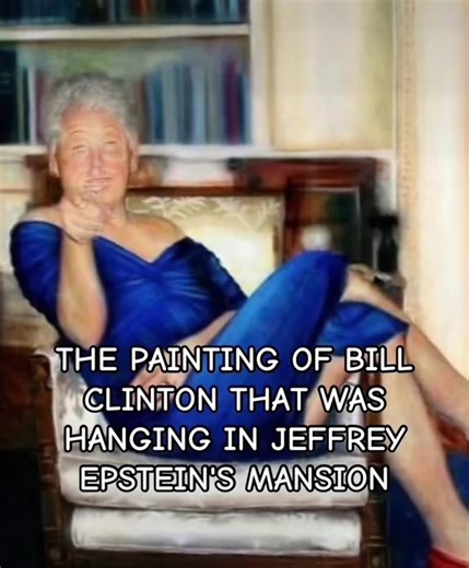 The painting that once hung in Jeffrey Epstein’s Manhattan residence — an arresting portrait of former president Bill Clinton — was originally conceived as a satirical student project. Titled Parsing Bill and created by Petrina Ryan-Kleid while studying at the New York Academy of Art, the work was meant to interrogate the exaggerated caricatures that often surround political leaders. Rendered in oil, the image shows Clinton seated and pointing toward the viewer while dressed in a vivid blue gown
