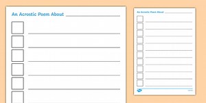Acrostic Poem - All About Me Poem Template