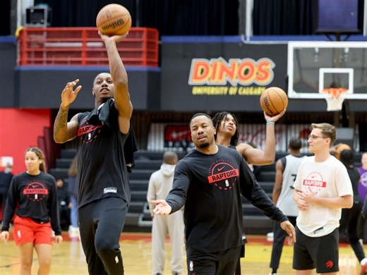 'Means a lot to be here': Raptors hold camp at University of Calgary amid rise of basketball in Alberta