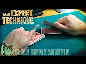 stunning magic with the TABLE RiFFLE SHUFFLE expert card manipulation sleight of hand TUTORiAL