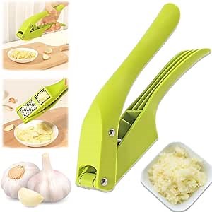 Suuker Garlic Press, 2 In 1 Garlic Mincer Garlic Crusher with Ergonomic Handle, Garlic Chopper for Smash Garlic Press and Slicer