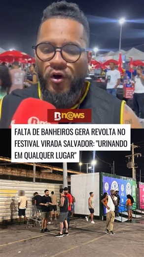 BNews on Instagram: "😳 O Festival Virada Salvador 2026, realizado na Arena O Canto da Cidade, foi alvo de reclamações neste sábado (27) por conta da ausência de banheiros em pontos estratégicos do espaço. A situação foi constatada pelo BNews após frequentadores denunciarem dificuldades para utilizar sanitários, já que homens e mulheres precisaram enfrentar filas para dividir o banheiro unissex. 👉 Uma das reclamações foi registrada por Bruno Santana, que criticou ao BNews a organização do festi