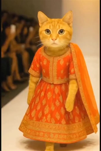••subscribe•• cute cats is walking in fashion show with most beautiful outfit #fashion #foryou #ai #viral #danceing