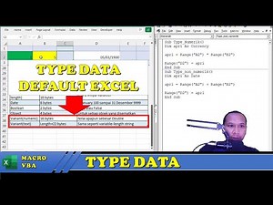 5. Tutorial VBA Excel Untuk Pemula | Type Data ( Numerik / Non Numerik) |