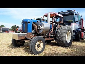 Detroit Diesel V8 on a Fordson Major doing Tractor Pulling