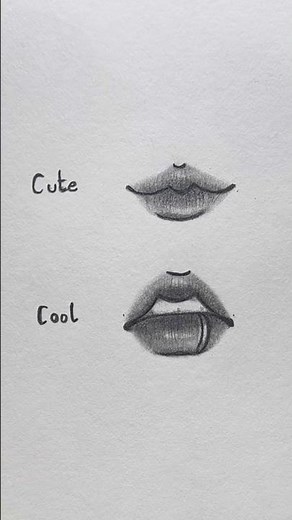 Cute Lips Drawing Step by Step 💋✨ #drawing #art
