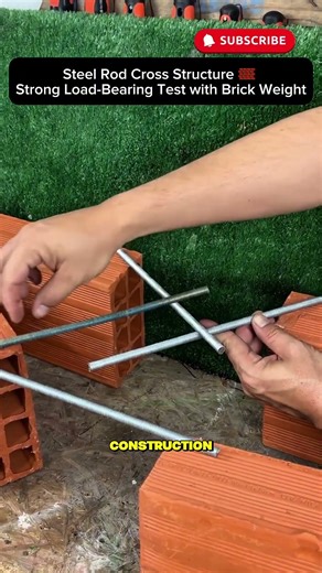 Steel Rod Cross Structure 🧱 | Strong Load-Bearing Test with Brick Weight