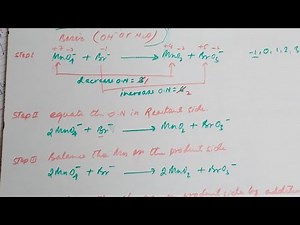 Balance by oxidation number method: MnO4(aq) + Br¯(aq) —Mn2(s) + BrO3–(aq) (in basic medium)