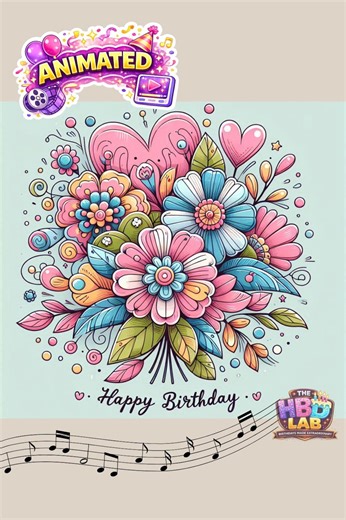Animated Birthday Floral Video Greeting Card Instant Bday Wish With Flowers Gift for Him or Her - Etsy