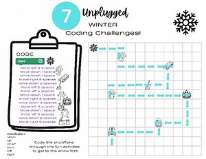 FUN Winter Holiday Unplugged Coding STEM Robotics Activities