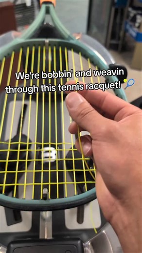 YourTennisBud on Instagram: "Ever wonder how stringers weave the string for a tennis racquet? Well this is a video that shows you how it's done. Crazy. Stringing up a Percept 100 demo with Poly Tour Pro at 53 pounds. #tennis #tennisplayer #tennisclub #tennistips #tennisracket #sports #satisfyingvideos #tennisvideo #satisfying #yonex"