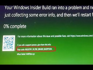 Fix Registry Filter Driver Exception WdFilter.sys failed Windows 10