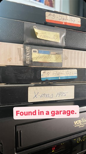 Personal Legacy Capture on Instagram: "She found her dad’s old VHS tapes while cleaning out the garage. No labels. No idea what’s on them. I do. 🎄 #vhstapes #homemovies #foundfootage #nostalgia #familymemories"