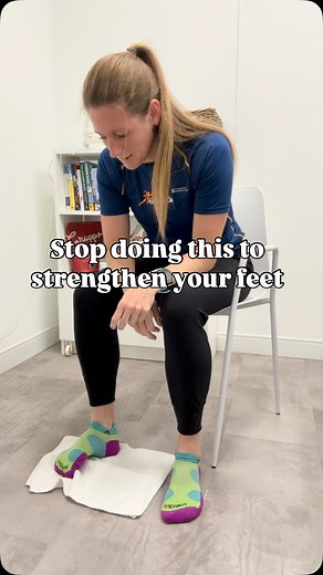 Towel scrunches and yoga toes might feel good, but they are not the best way to actually strengthen your feet. To get strong feet you have to do exercises that progressively load them and challenge them! A weighted barefoot calf raise with your big toe in extension is a great place to start. You can start without weight but gradually hold more and more weight to challenge your foot. Another great option is to run in minimalist shoes! If you’re not used to them, introduce them VERY slowly as they