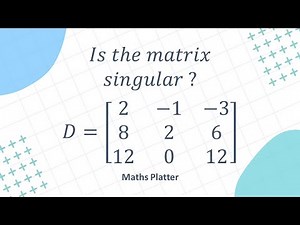 AP Calculus BC | CBSE Class 12 Maths | Linear Algebra: How to Check if a 3x3 Matrix is Singular