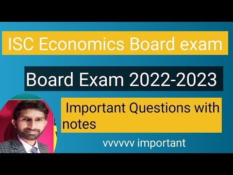 All important Questions for Board Exam with notes || ISC Economics || 2023 || Part -1