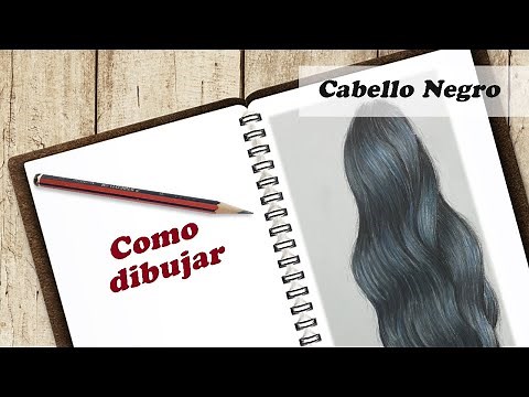 Como dibujar cabello negro, realista con lápices de color paso a paso