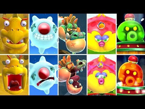 Super Mario Galaxy 2 - All World Bosses Before & After Defeat