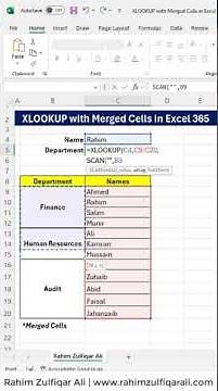 XLOOKUP with Merged Cells in Excel 365 #shorts