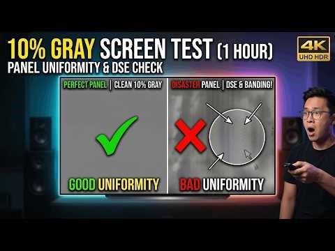 Is Your Screen Dirty? 10% Gray Test (1 Hour) | DSE & Uniformity Check 4K