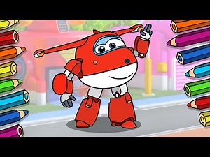 How to draw Jett from Super Wings. A Plane from the cartoon Super Wings.
