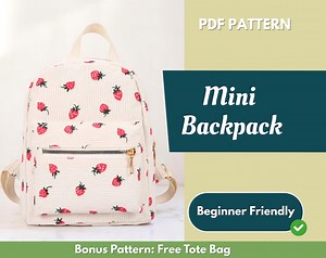 Backpack Sewing Pattern | Bag Pattern | Beginner Pattern | Mini Backpack Pattern | Sewing Pattern | PDF Sewing Pattern | Easy Bag Pattern - Etsy