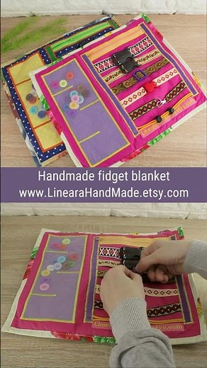 Handmade textile dementia fidget quilt by Linearahandmade, Alzheimer activities, Nursing home gifts