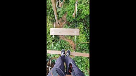 Would you walk across this spinning wooden rope bridge challenge?