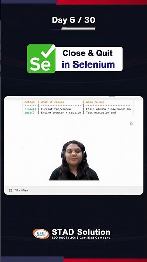 Selenium Day 6 | Close vs Quit in Selenium #Shorts
