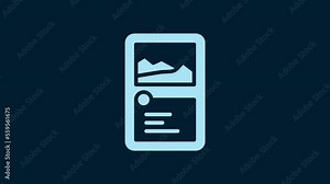White Card game collection icon isolated on blue background. Fantasy ui kit with magic items. 4K Video motion graphic animation