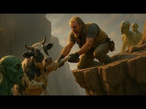 Human Mechanic Springs Into Action to Rescue Alien Cow From Cliff... Aliens SHOCKED! SCi-Fi