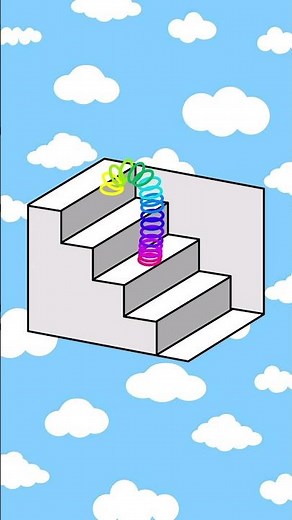 Slinky Infinity Stairs. Animated illusion. #animation #slinky