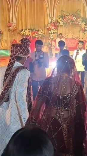 bride and bride groom entry