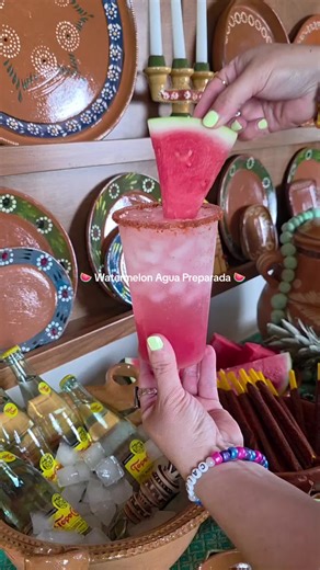 🍉 Watermelon Agua Preparada🍉 Topo Chico or sparkling mineral water Fresh lemon juice or lime juice Watermelon juice Tajin Ice Instructions To Make: run a lemon or lime around the glass, rim with Tajin. Fill glass with ice, add fresh lemon or lime juice , watermelon juice, top with Topo Chico, slowly stir, and garnish with extra Tajin. https://sweetlifebake.com/watermelon-agua-preparada/ #aguapreparada #watermelon