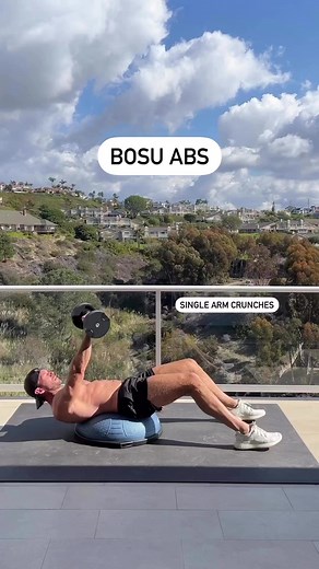 Try these 5 exercises that merge dynamic movements, powerful strength training, cardio, and balance work on the BOSU Balance ball. 😄💯 | PIS Fitness