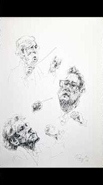 Sketching conductors with an ink pen! #art #drawing #shorts